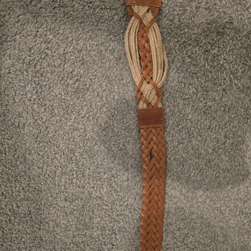 Boho Tan Rope Belt Y2K 80's Vibes Stretchy Band Statement Cottagecore - Picture 7 of 10